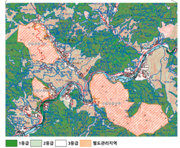    강원도 인제군 인제읍 하추리의 2025년분 '생태ㆍ자연도'. / 자료 제공=환경부